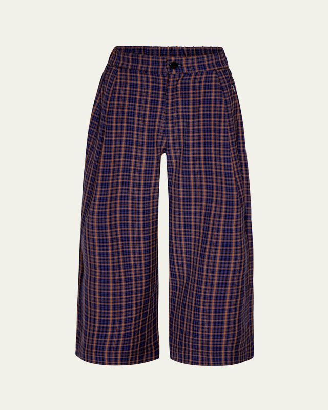 Girl's Alta Plaid-Print Pants, Size 3-7